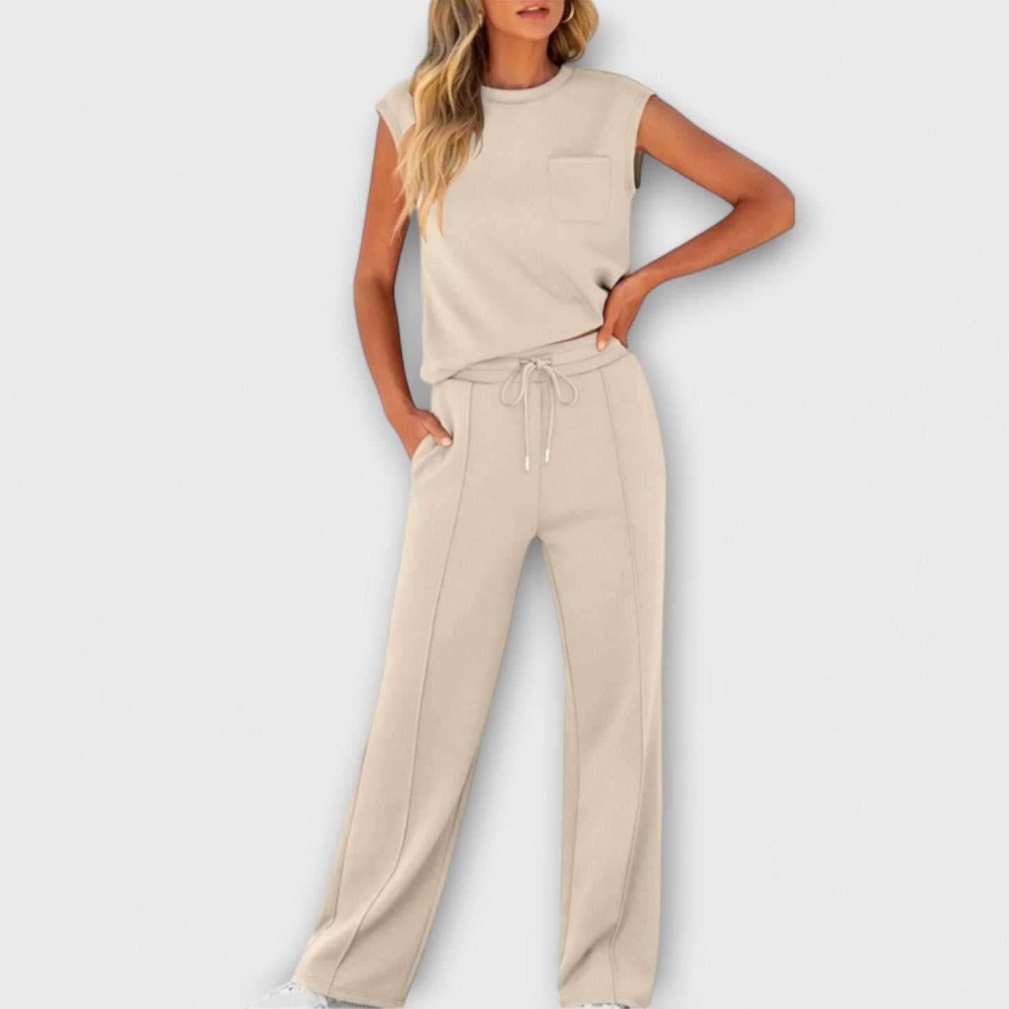 Foria – Sleeveless Lounge Set with Drawstring