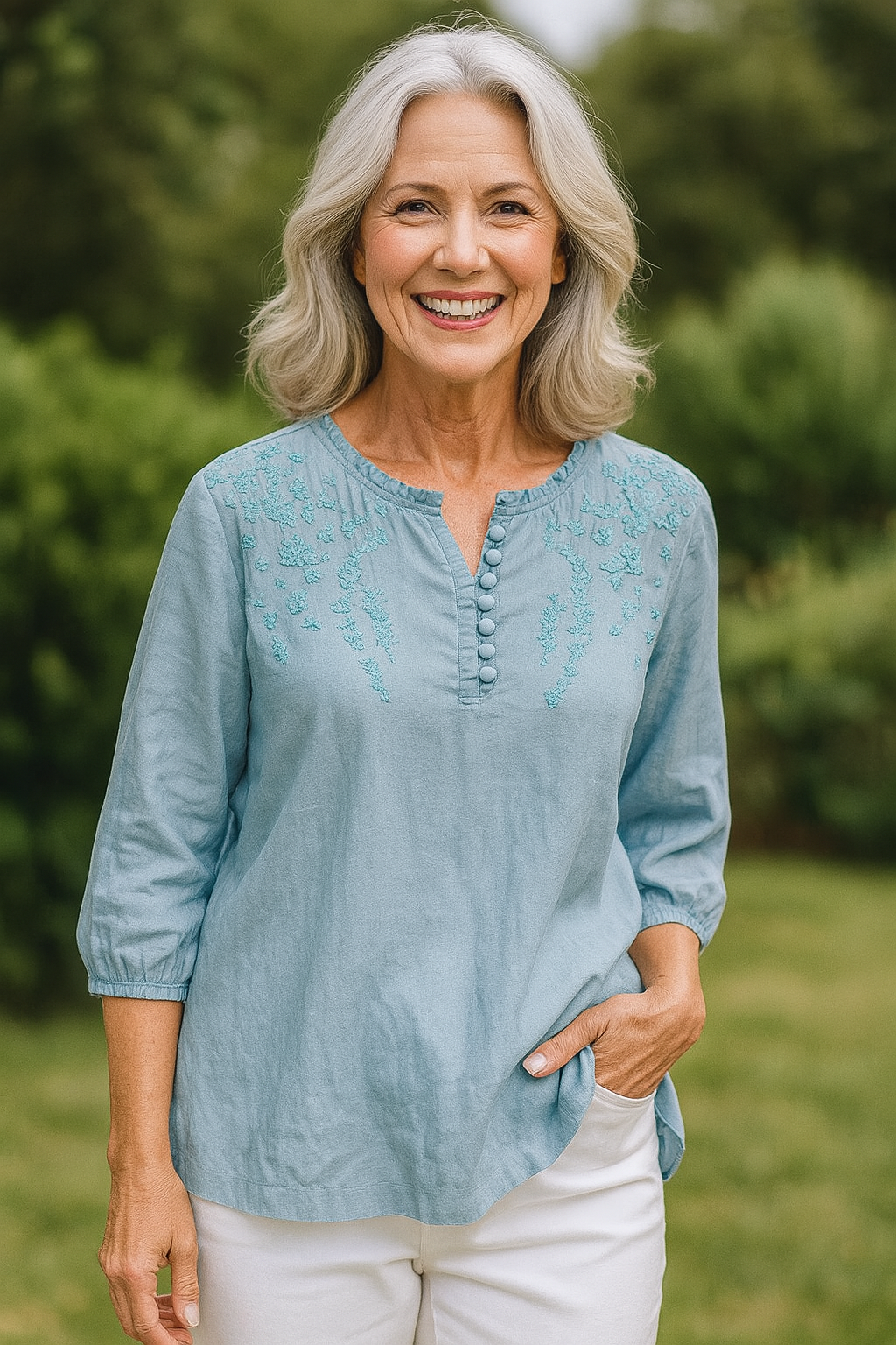 Vasilene | Elegant Button-Front Blouse