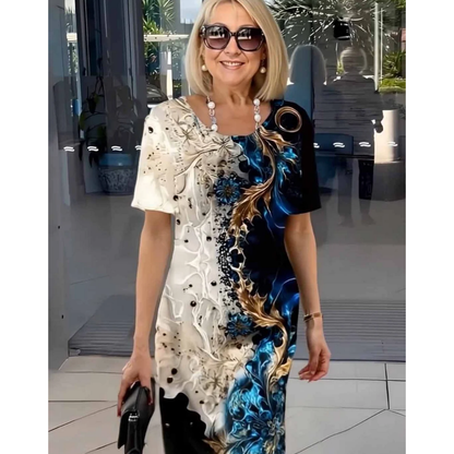 Loose Women's Dress with 3D Floral Pattern