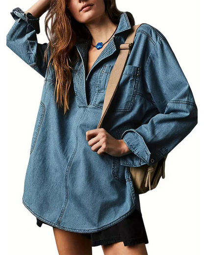 Macy | Oversized Denim Pullover