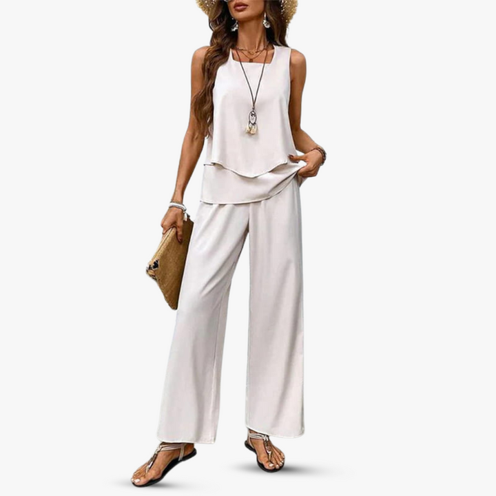 Lina | Premium two-piece set with sleeveless top and trousers
