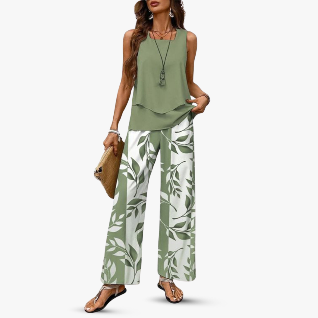 Lina | Premium two-piece set with sleeveless top and trousers