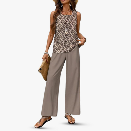 Lina | Premium two-piece set with sleeveless top and trousers