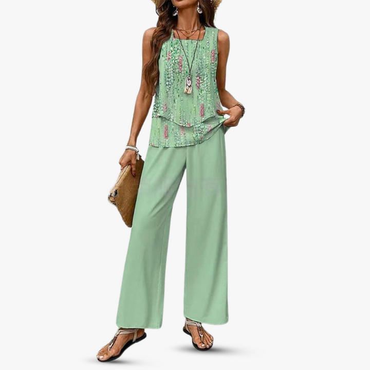 Lina | Premium two-piece set with sleeveless top and trousers