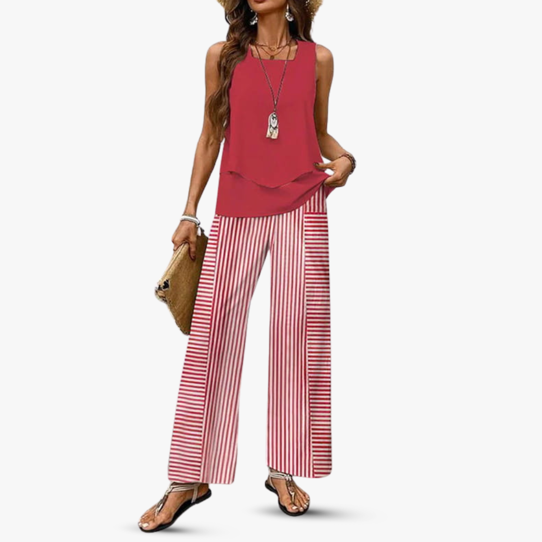 Lina | Premium two-piece set with sleeveless top and trousers