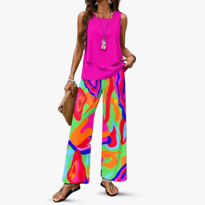 Lina | Premium two-piece set with sleeveless top and trousers