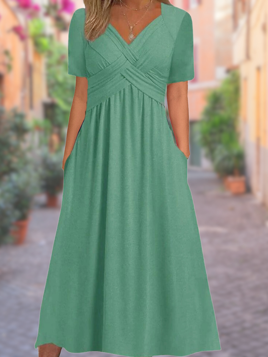 Sunniva – Wrap-style midi dress