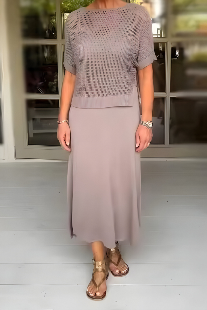 Lieke™ |  Dress with a Comfortable Knit Top