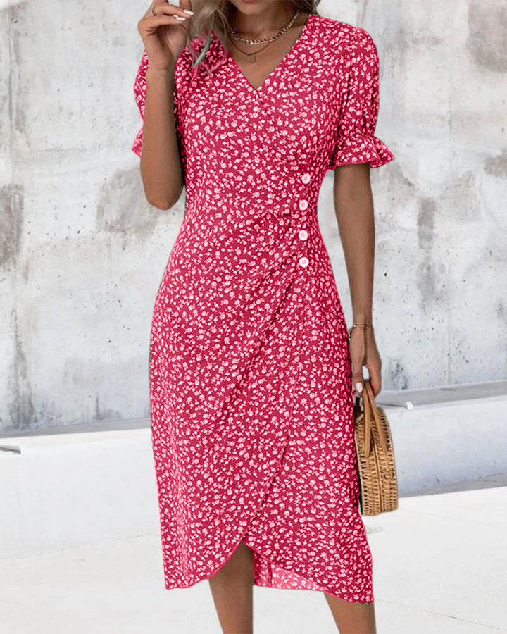 Gloria - Fresh Bloom V-Neck Dress