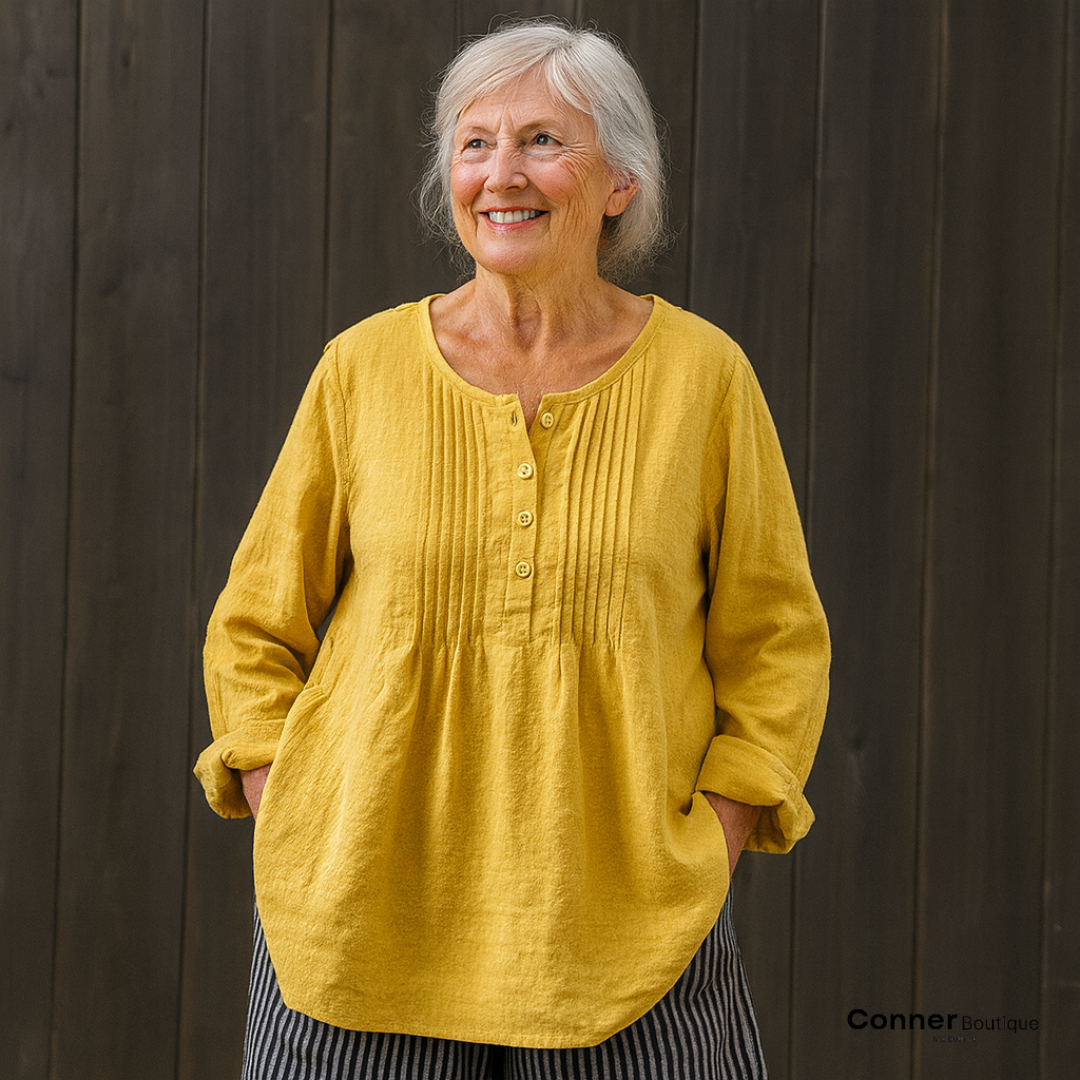 Renata – Cotton linnen casual Blouse