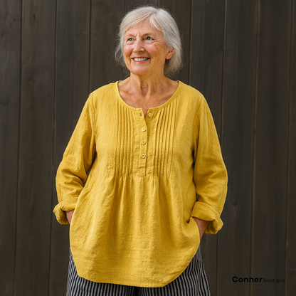Renata – Cotton linnen casual Blouse