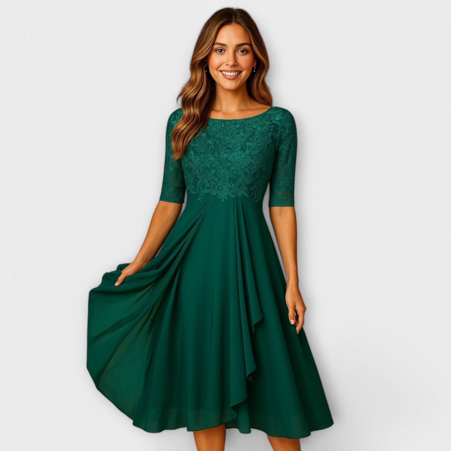 Larisse | Elegant Lace Midi Dress