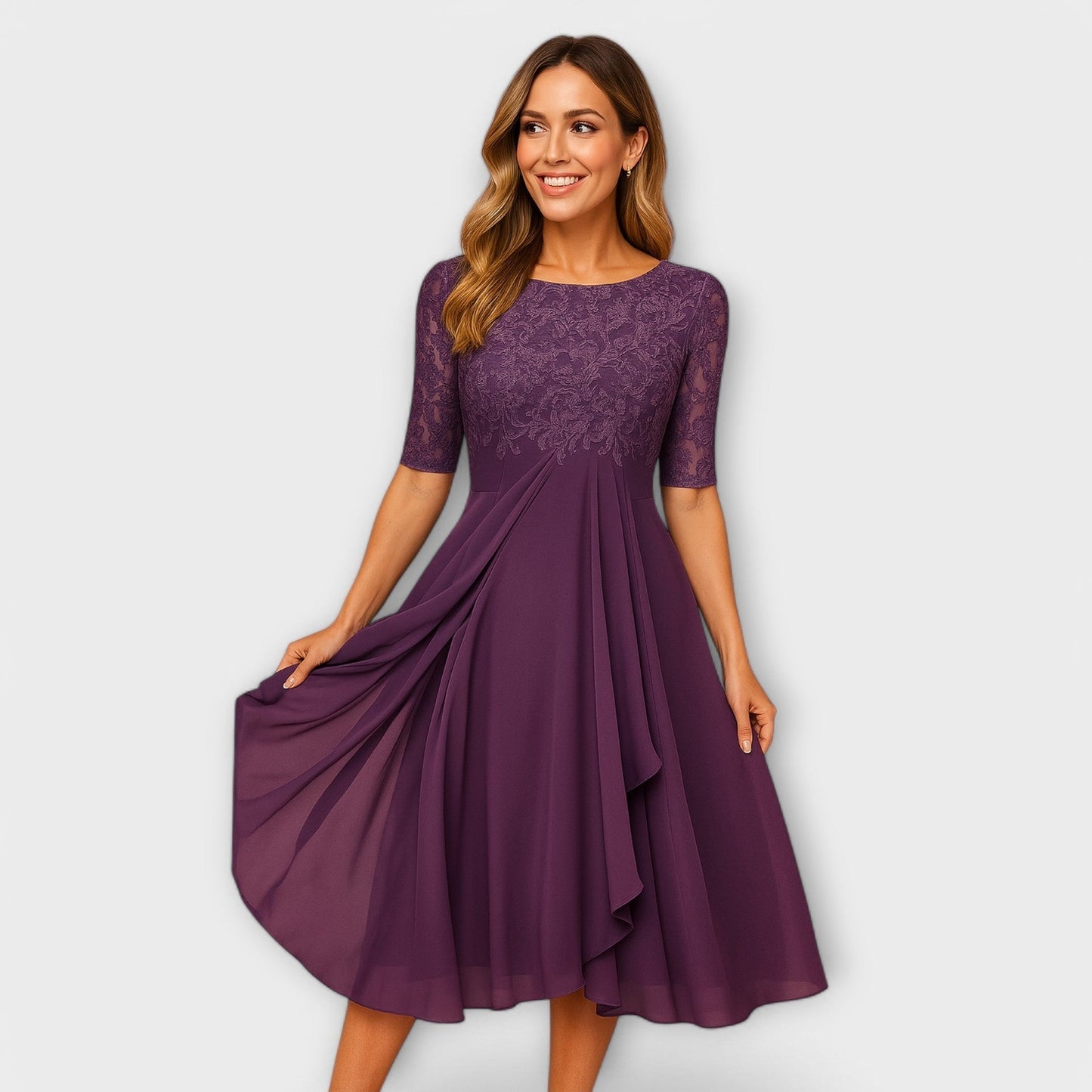 Larisse | Elegant Lace Midi Dress