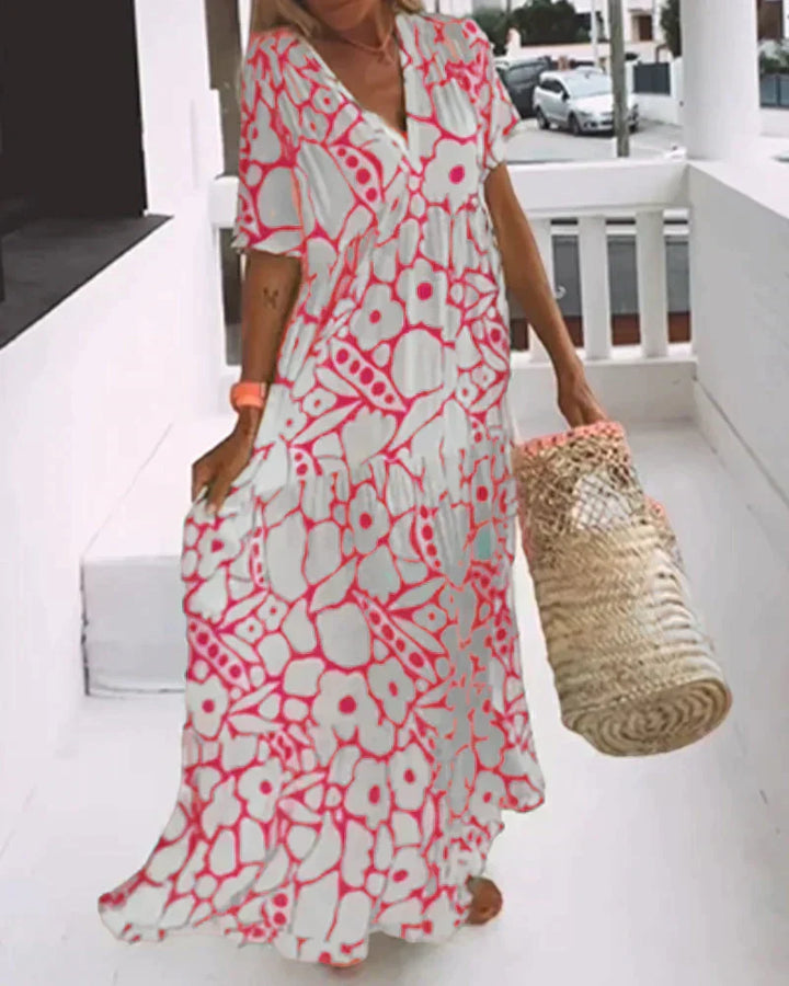 Christine | Flowy dress with elegant graphic prints