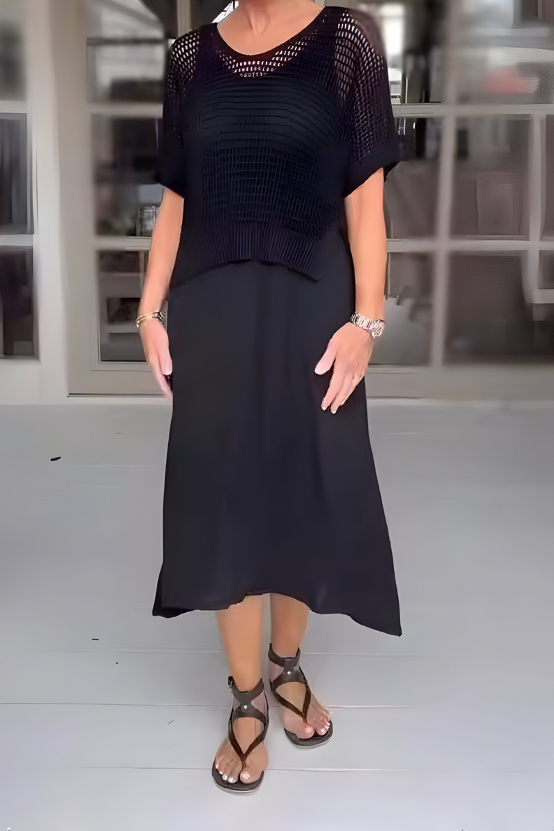 Lieke™ |  Dress with a Comfortable Knit Top