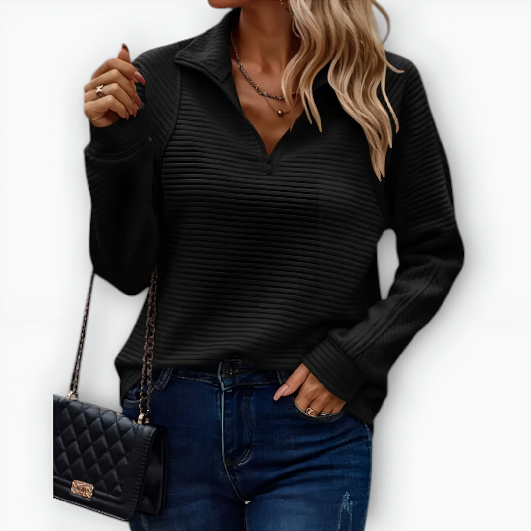 Selvieraine | Elegant Half-zip Sweater