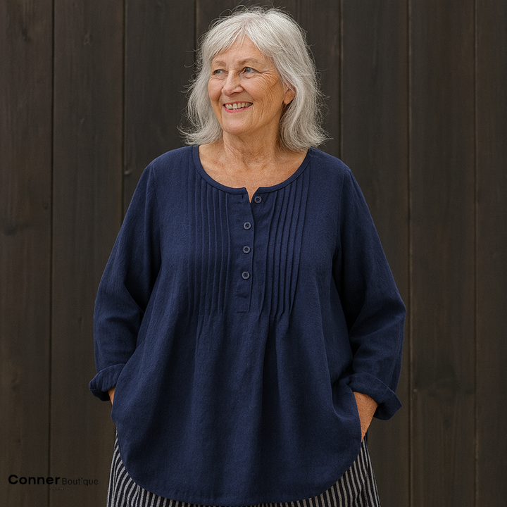 Renata – Cotton linnen casual Blouse