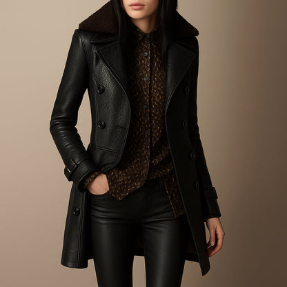Maya | Women Elegant Leather Coat | Timeless & Versatile