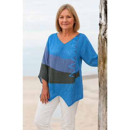 Hélène - Artistic long V-neck shirt