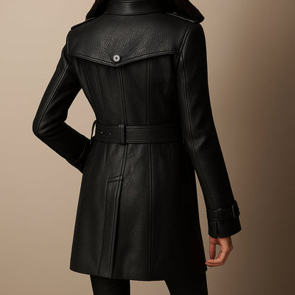 Maya | Women Elegant Leather Coat | Timeless & Versatile