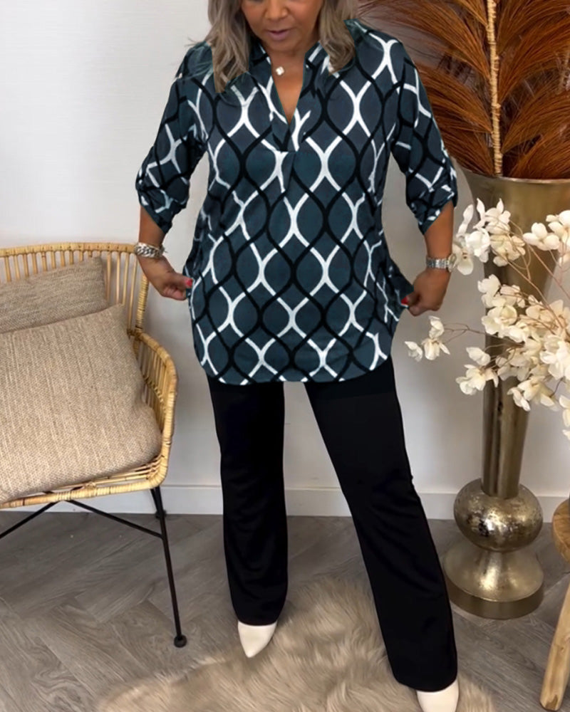Janny™ | Casual blouse with long sleeves and an elegant pattern