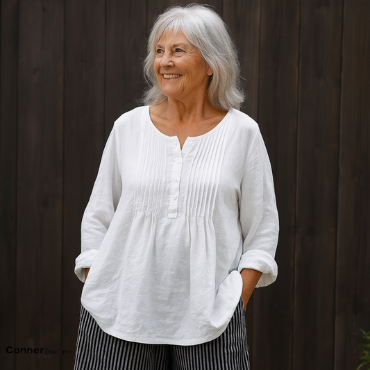Renata – Cotton linnen casual Blouse