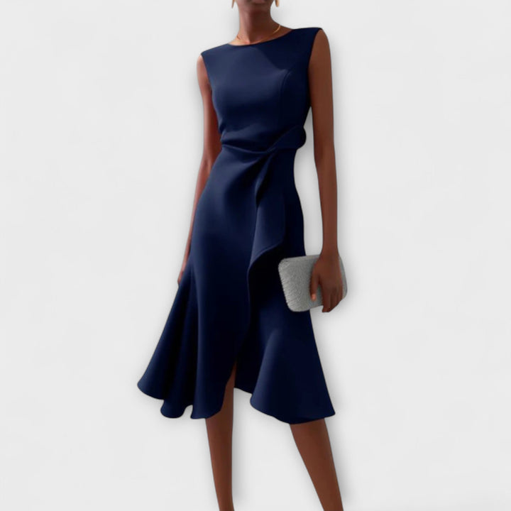 Juliette – Asymmetric draped midi dress