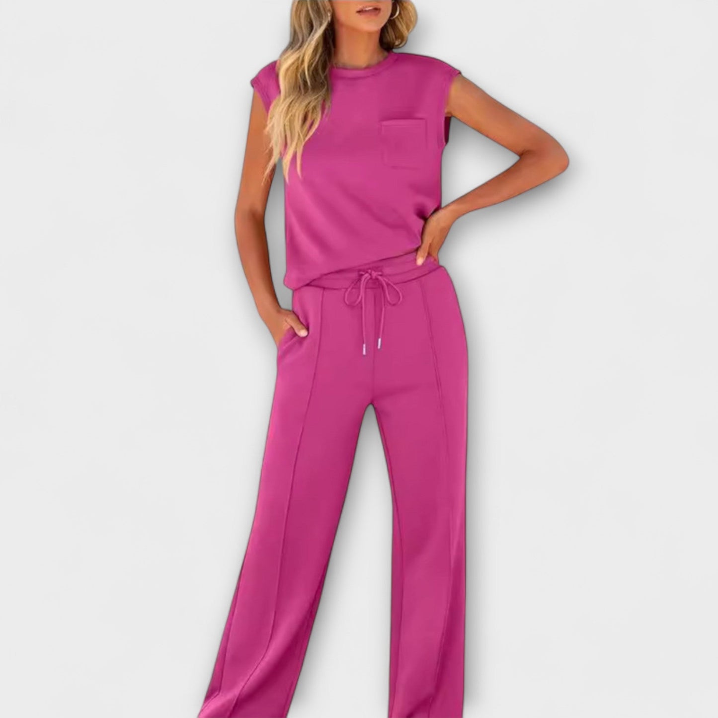 Foria – Sleeveless Lounge Set with Drawstring