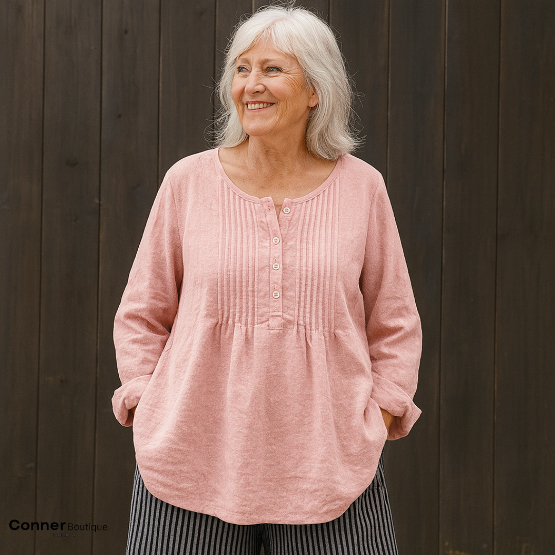 Renata – Cotton linnen casual Blouse