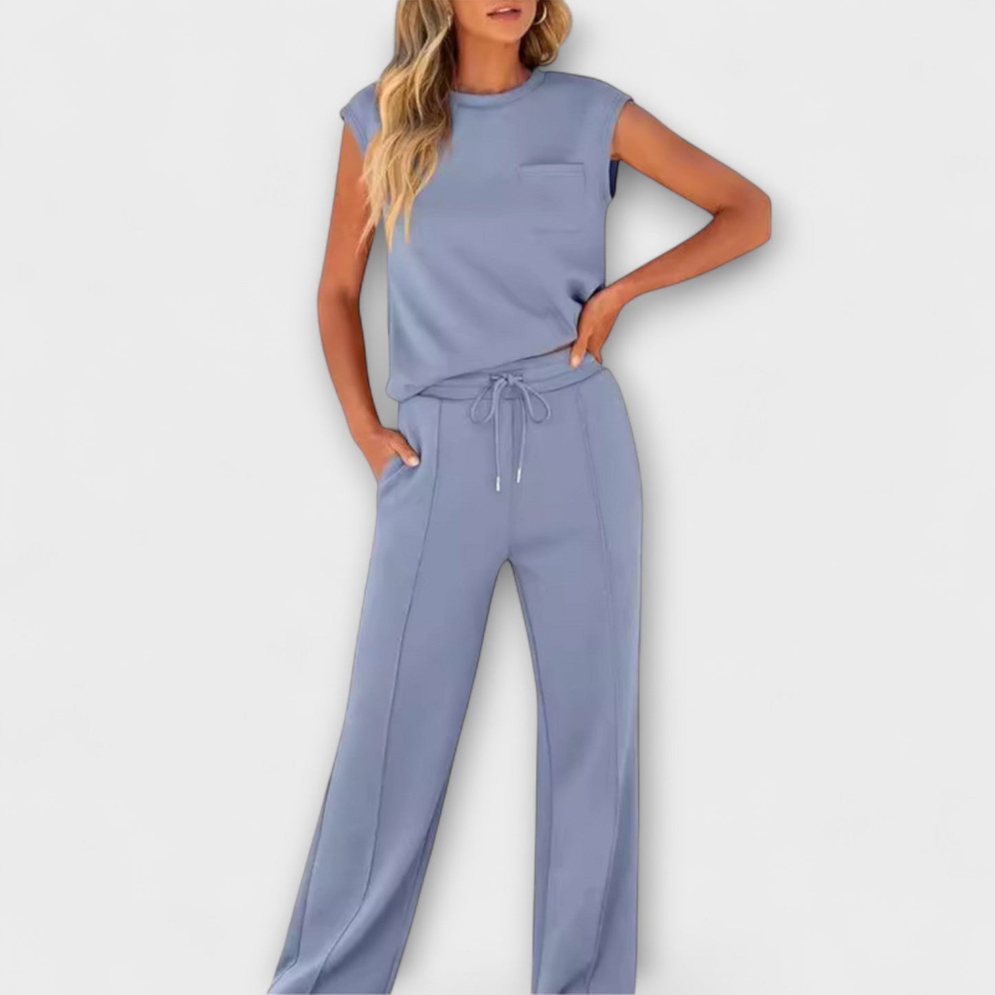 Foria – Sleeveless Lounge Set with Drawstring