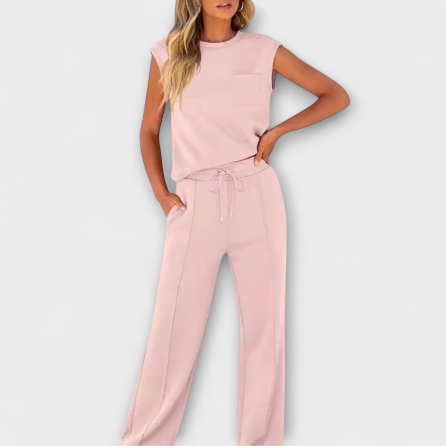 Foria – Sleeveless Lounge Set with Drawstring