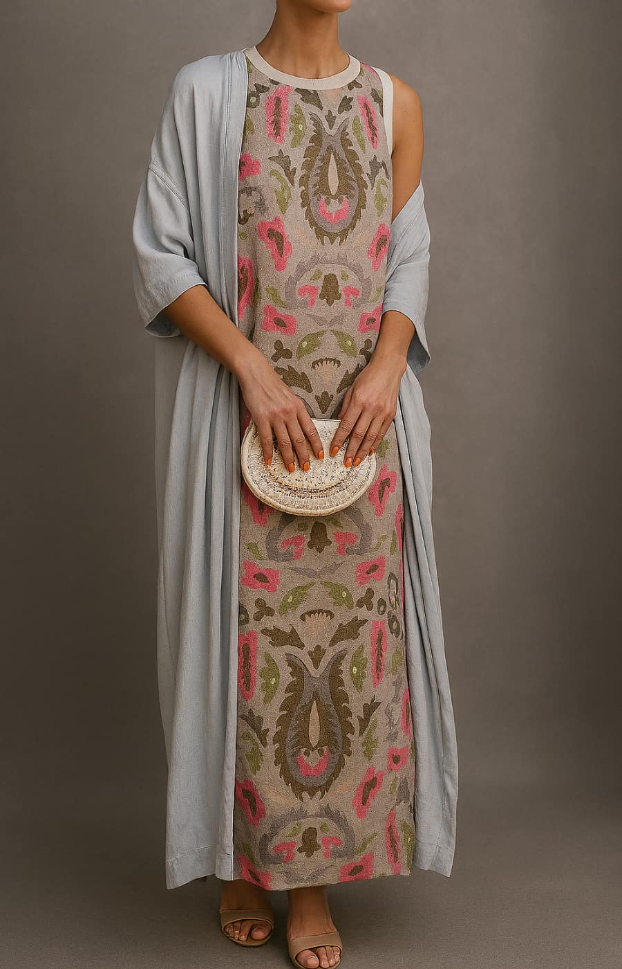 Raffaella | Elegant Long Dress with Matching Stole and Refined Silhouette