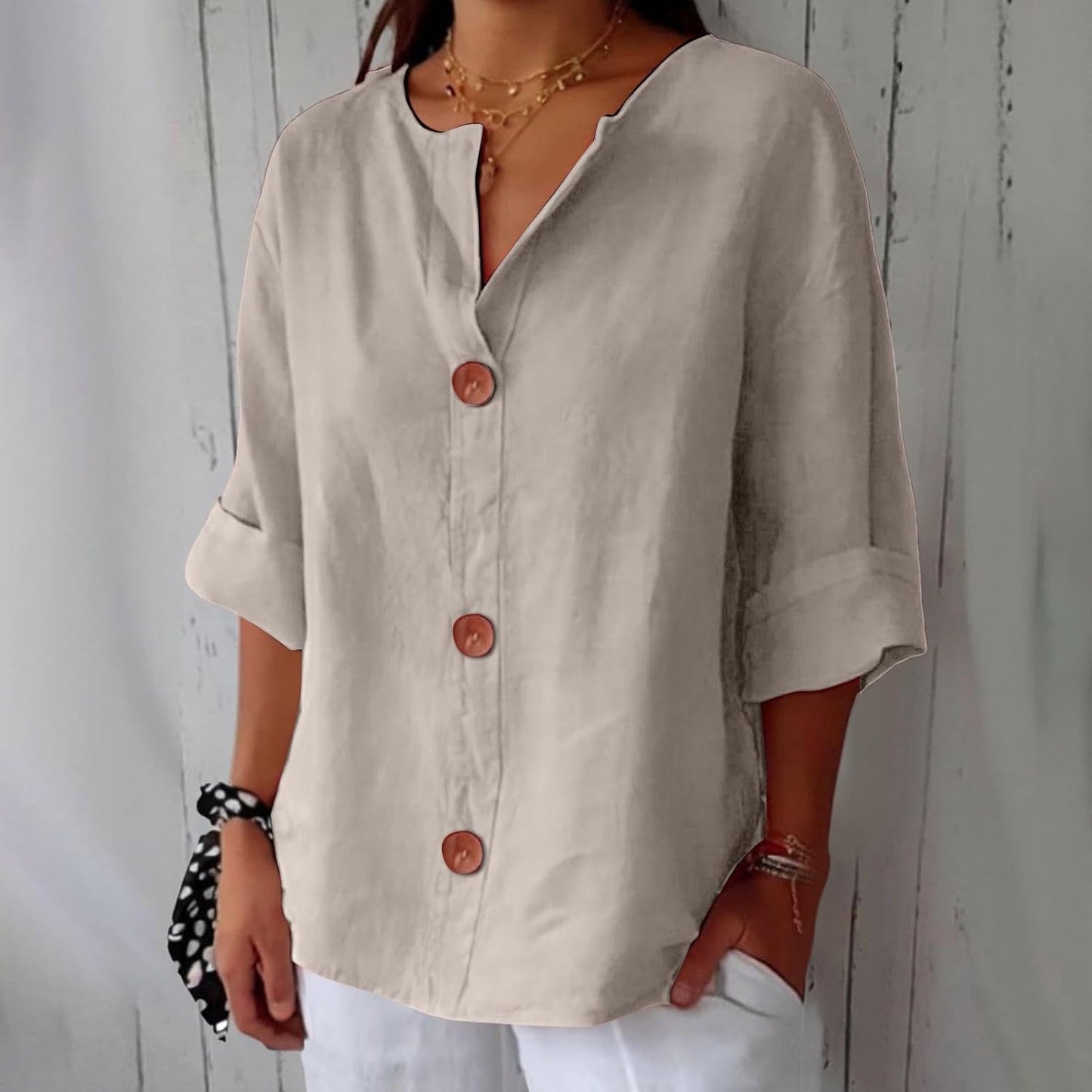 Clara - Casual Linen Blouse