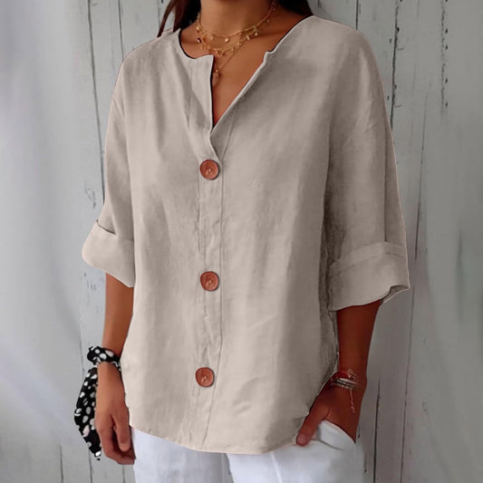 Clara - Casual Linen Blouse