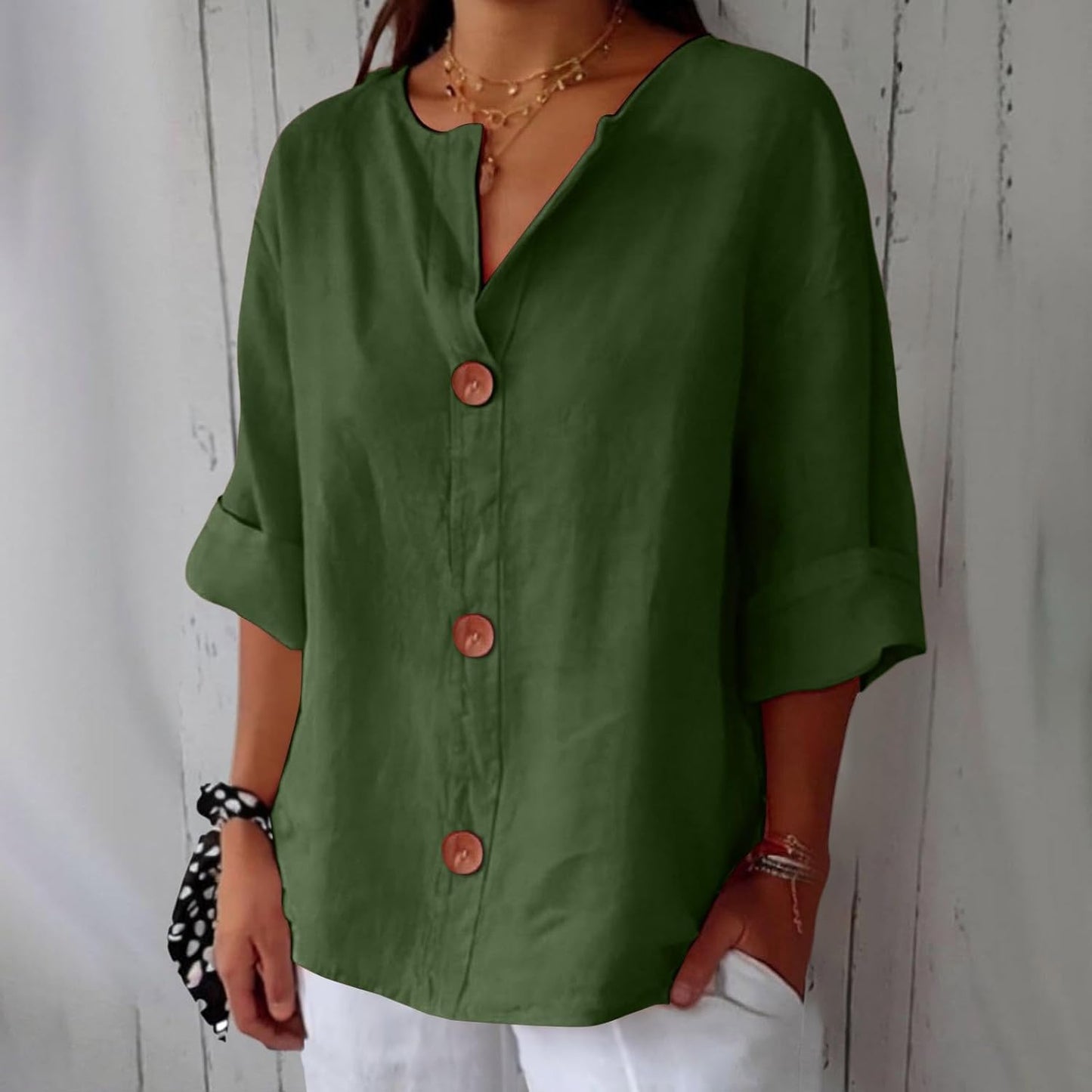 Clara - Casual Linen Blouse