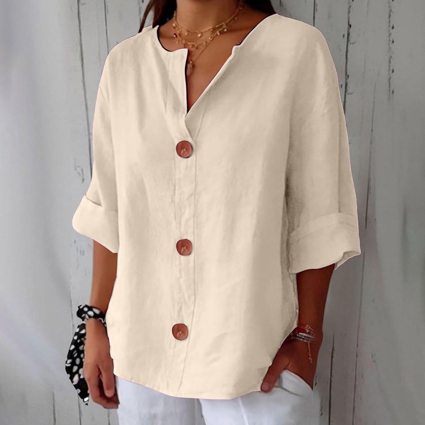 Clara - Casual Linen Blouse