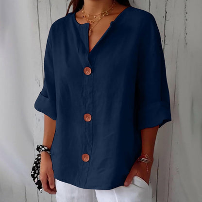 Clara - Casual Linen Blouse