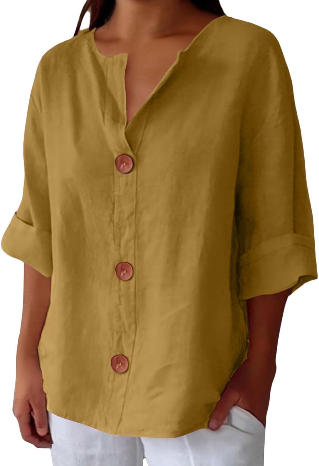 Clara - Casual Linen Blouse