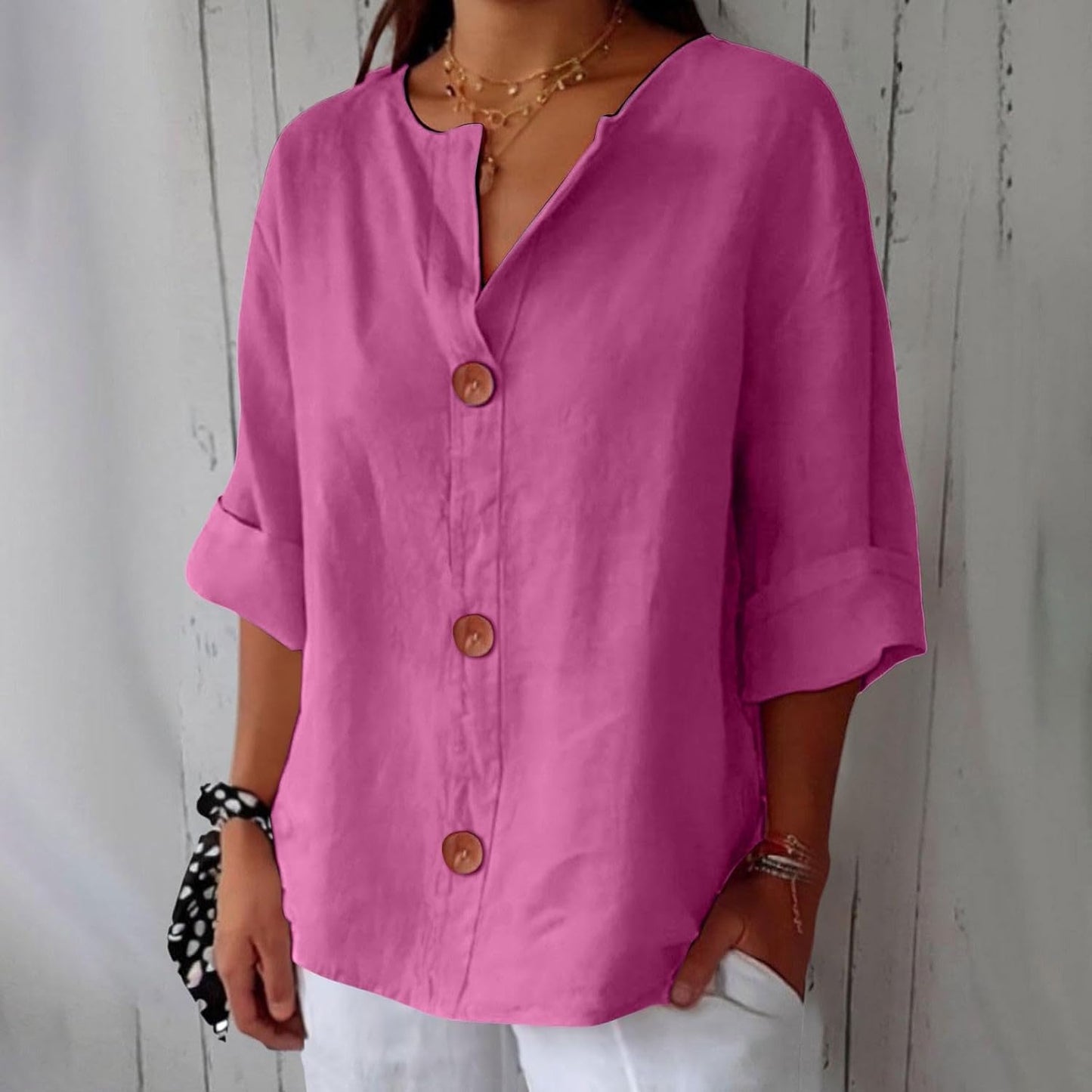 Clara - Casual Linen Blouse