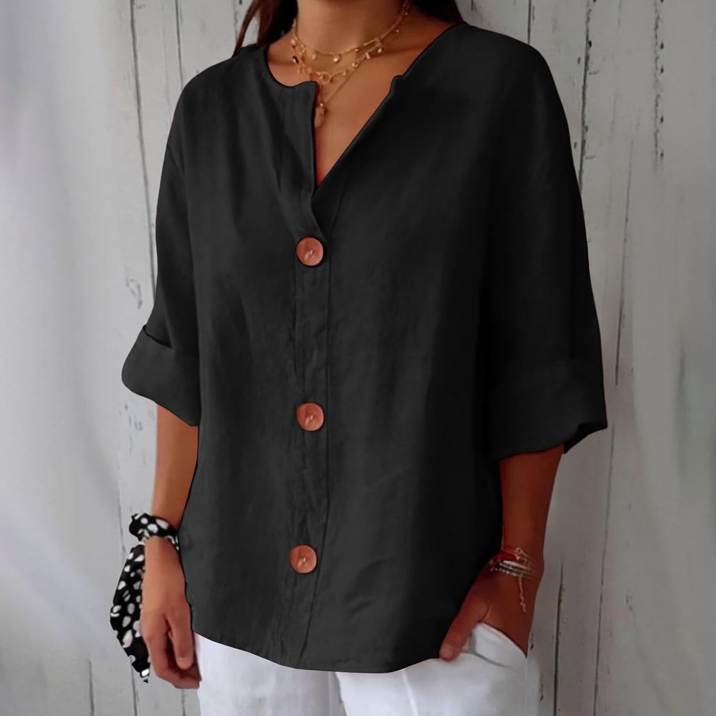 Clara - Casual Linen Blouse