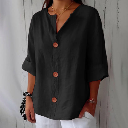 Clara - Casual Linen Blouse