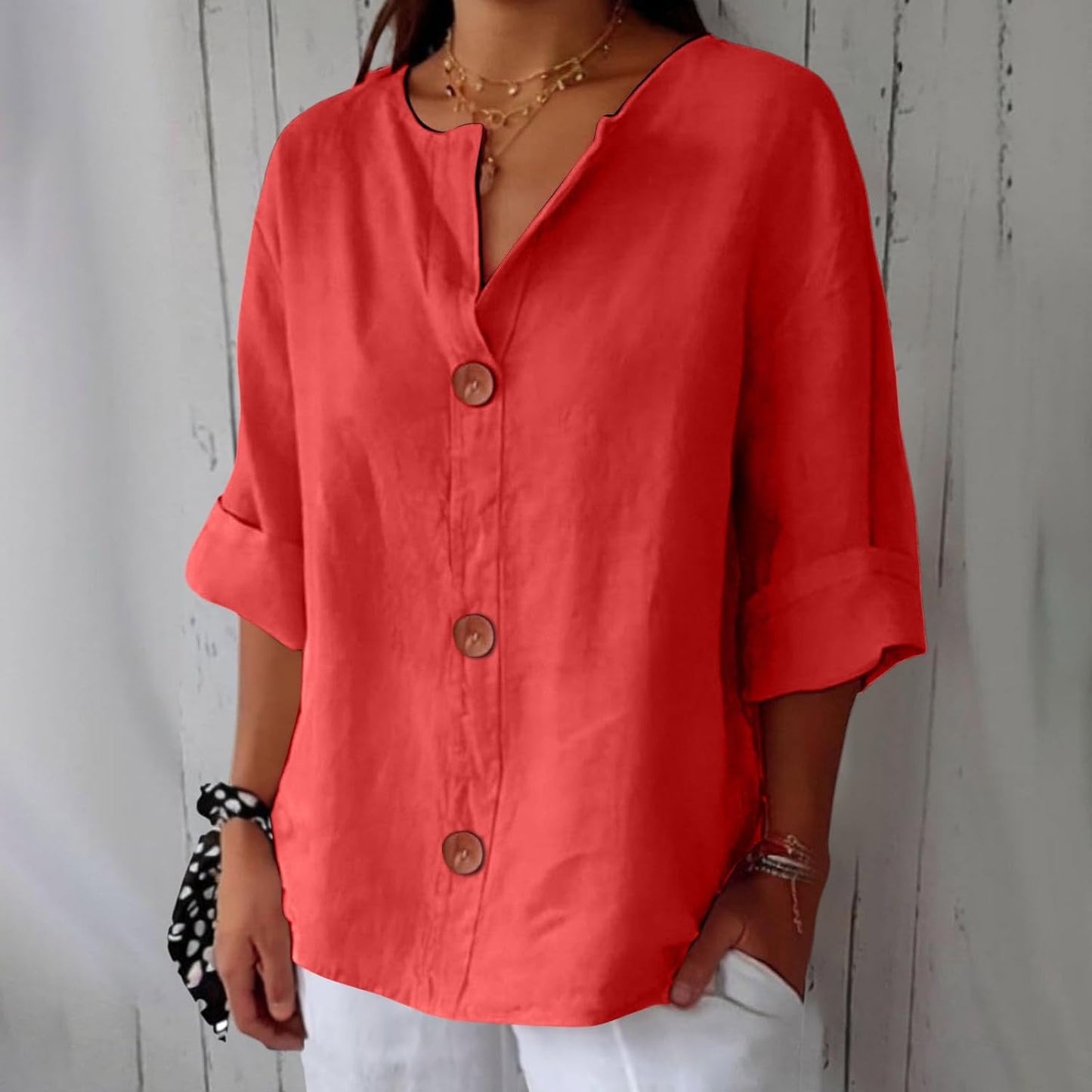 Clara - Casual Linen Blouse