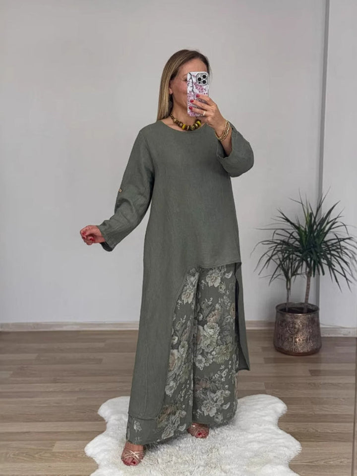 Chara™ | Long-sleeved Top And Printed Pants