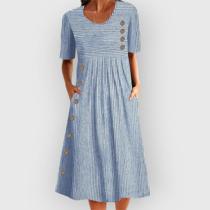 Mirone™ | Striped Cotton Midi Dress