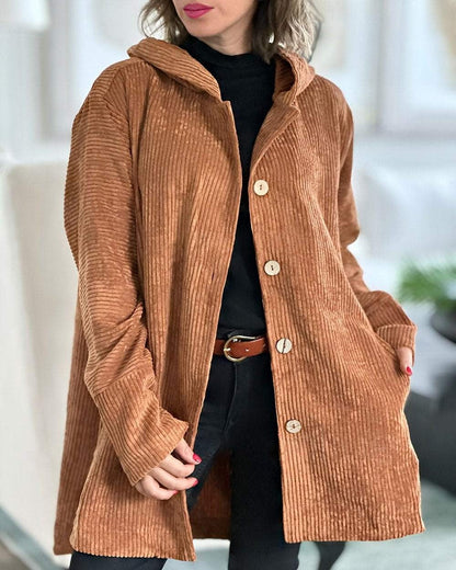 Cordia™ | Cozy Corduroy Hooded Jacket