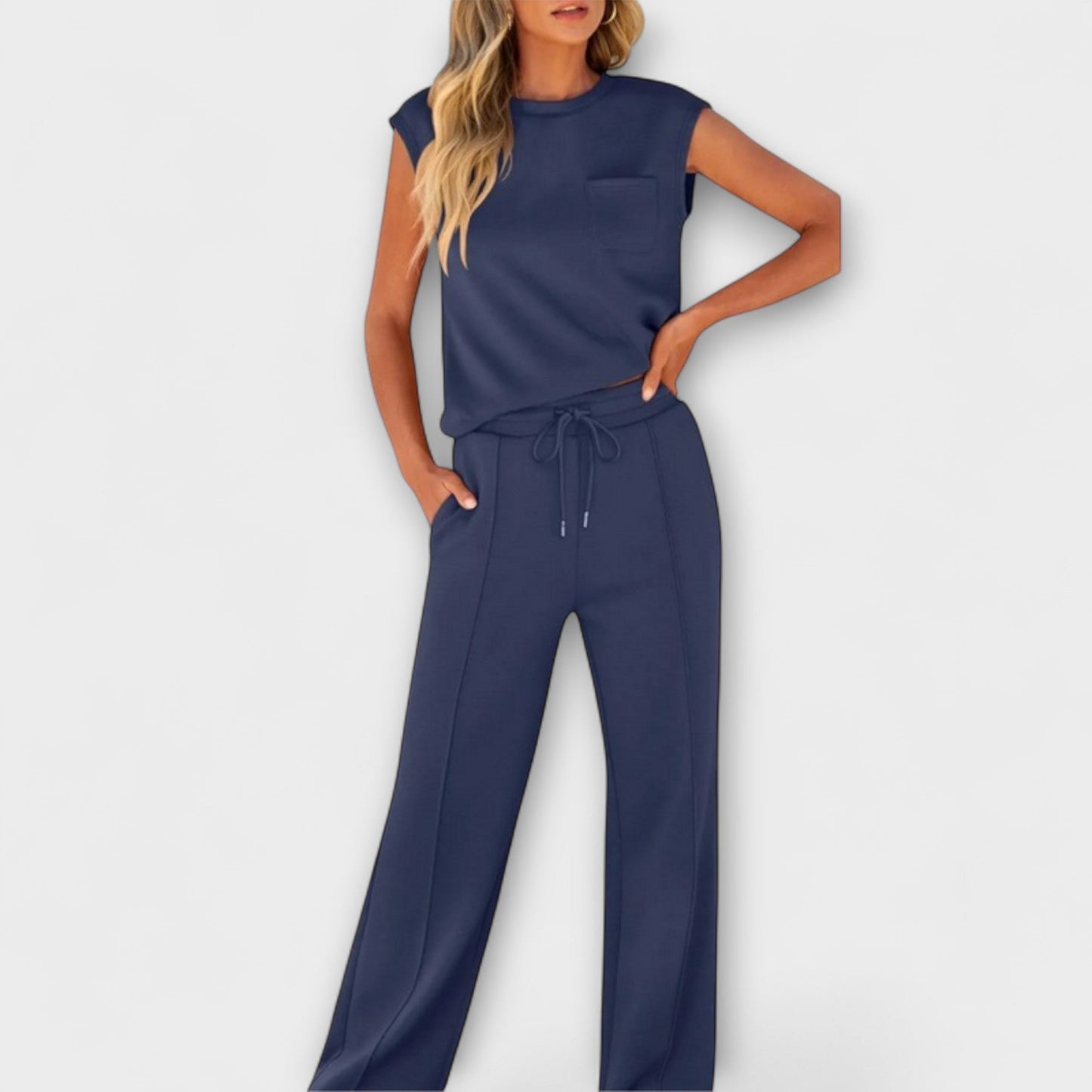 Foria – Sleeveless Lounge Set with Drawstring