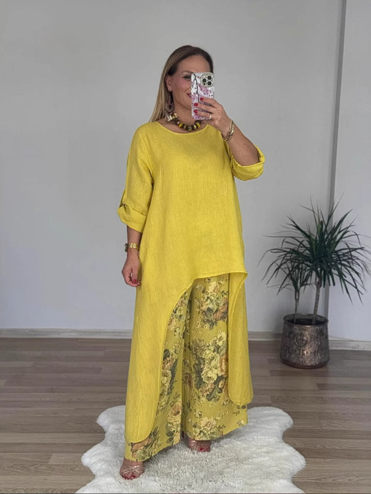 Chara™ | Long-sleeved Top And Printed Pants