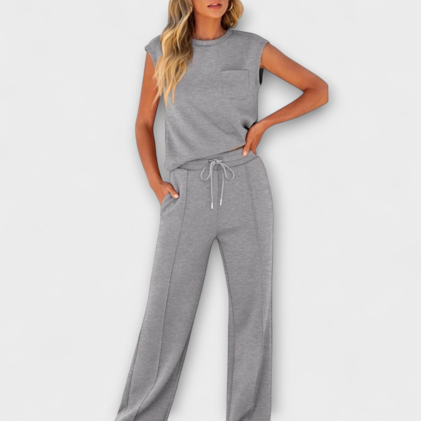 Foria – Sleeveless Lounge Set with Drawstring