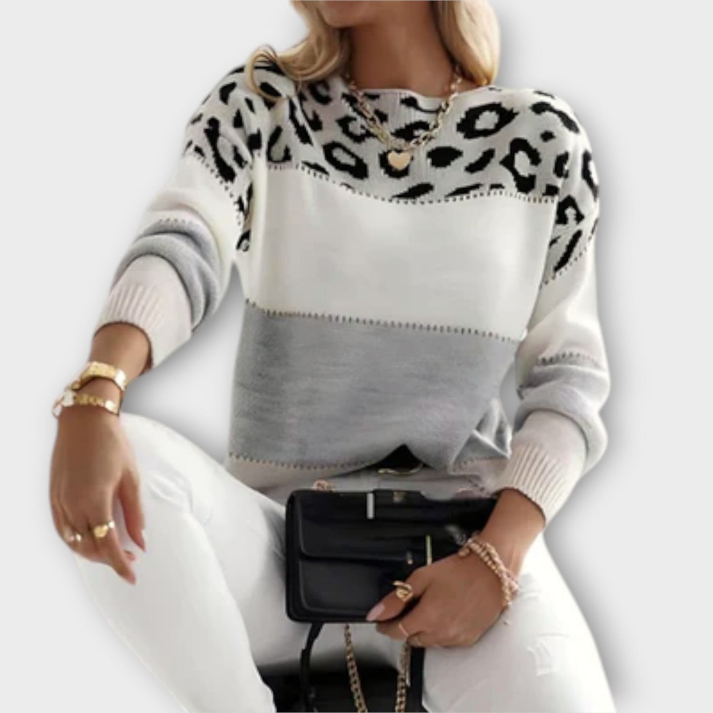 Marisette™ | Casual Leopard Print Sweater