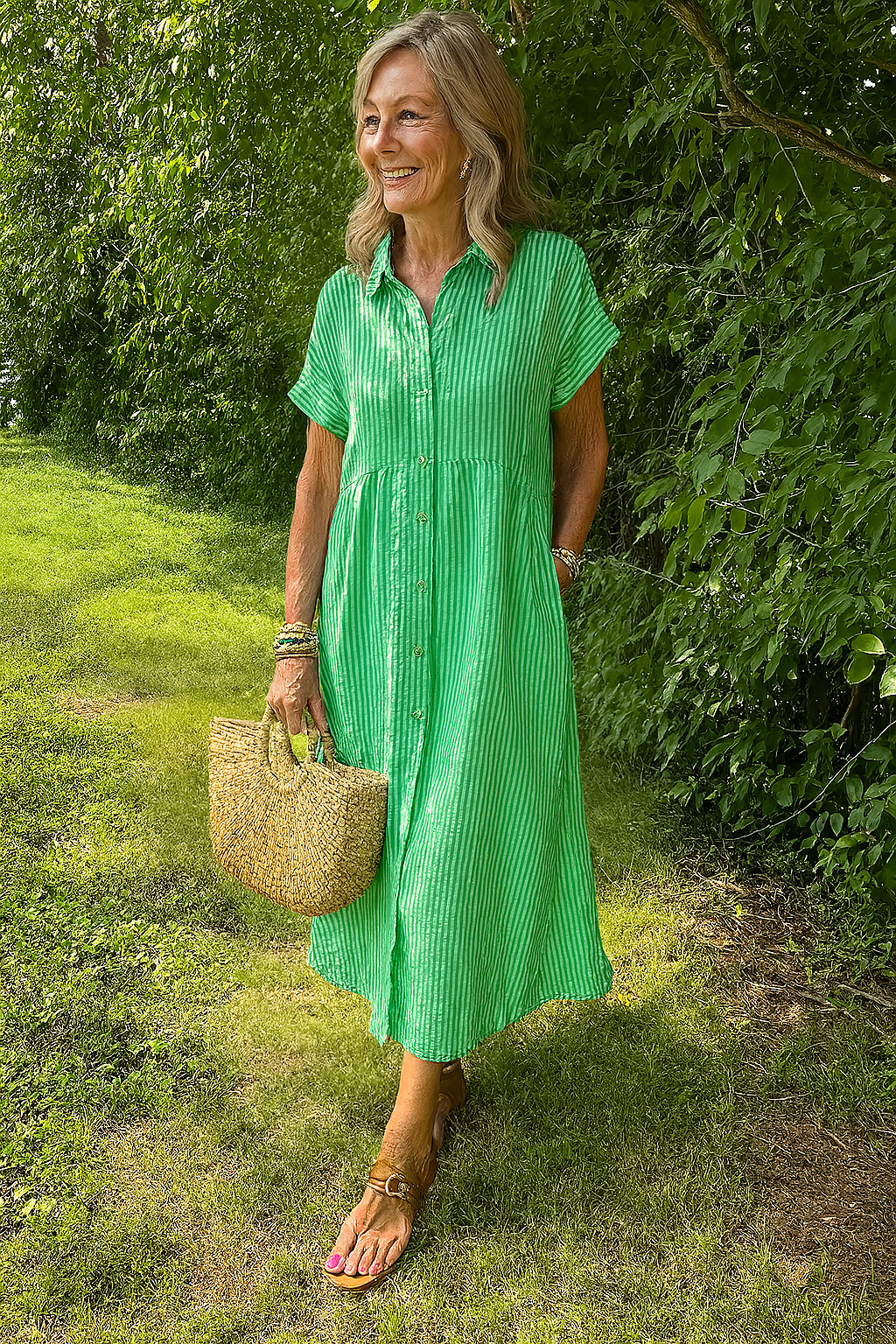 Florine™ | Flattering Striped Shirtdress